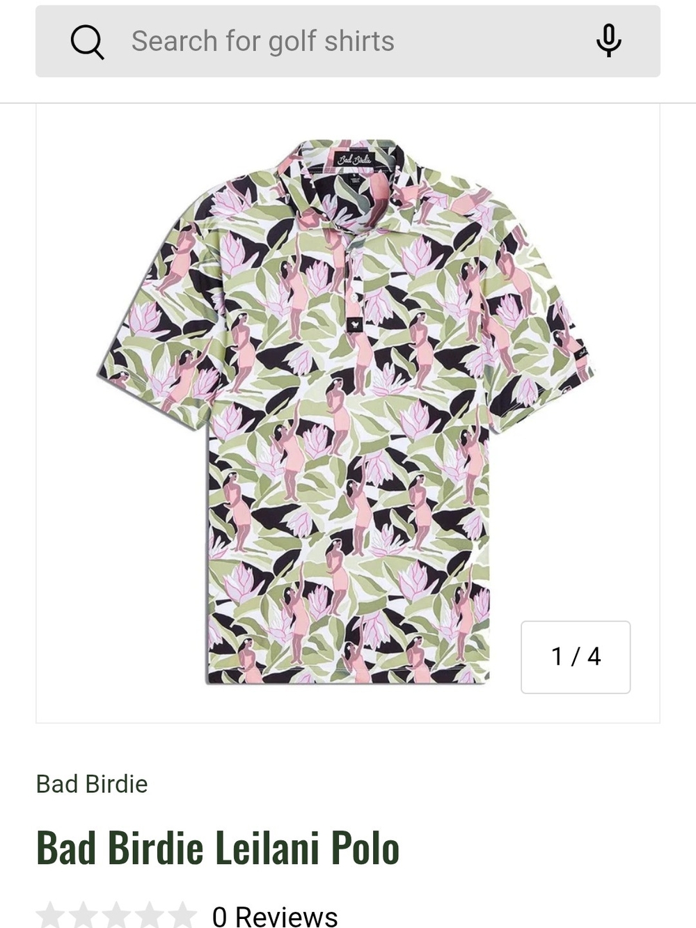 Bad Birdie Leilani Polo Shirt - Pink & Green Floral